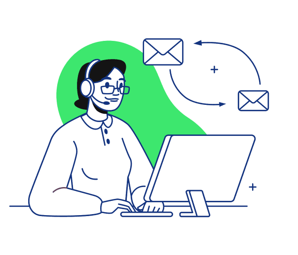 A CoreRex support specialist answering customer enquiries by phone and email
