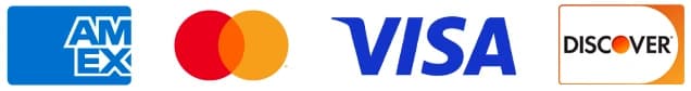 Accepted payment methods: American Express, Mastercard, Visa, Discover