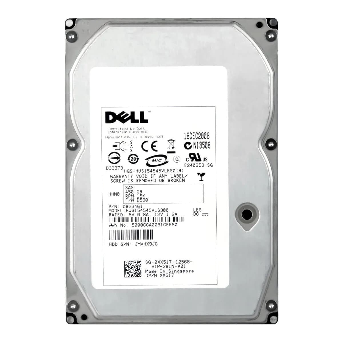 Dell 0XX517 450GB 3Gb/s SAS 15000 3.5-Inch Hard Drive
