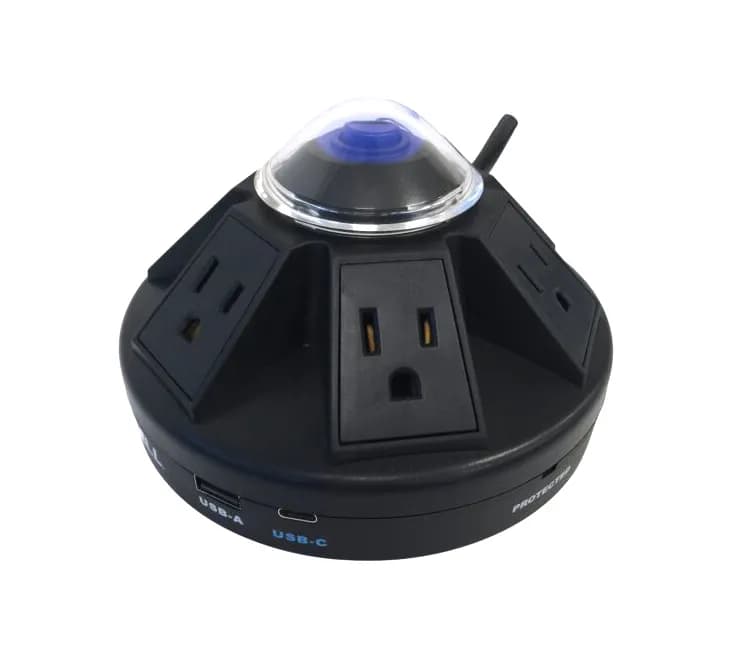Accell D080B-033K Powramid 1800-Watts 1080J 120V 2 x Ports USB Type-A/Type-C + 6 x Outlets Surge Sup...