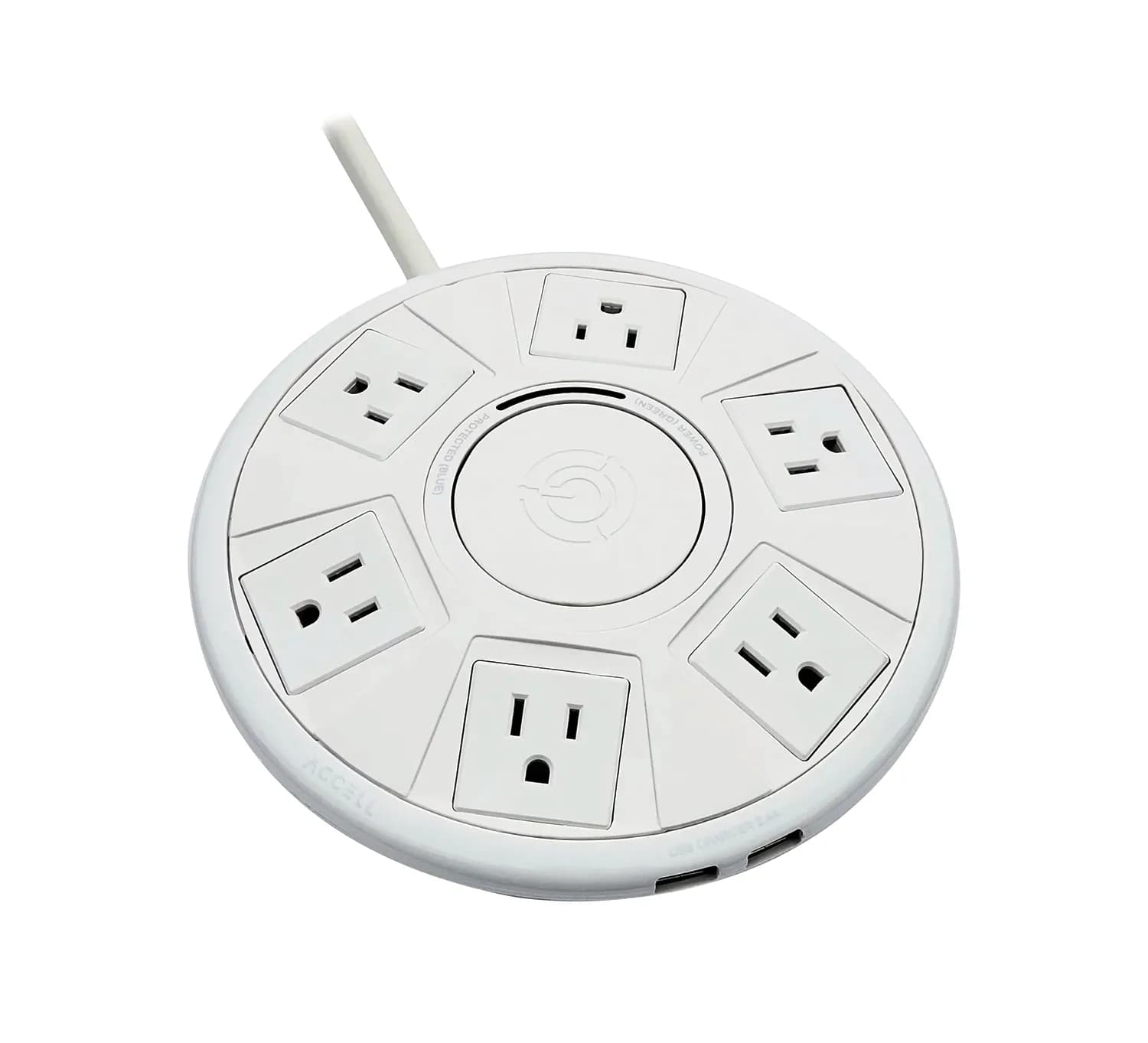 Accell D080B-048F Power Air 1800-Watts 1080J 120V AC 2 x Ports USB Type-A + 6 x Outlets Surge Suppre...