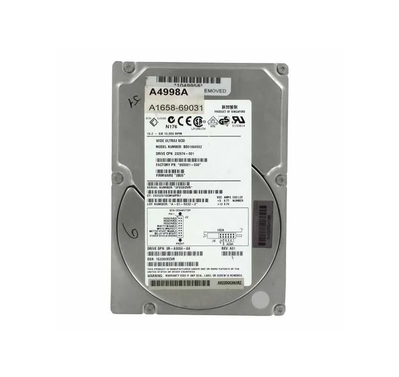 HP BD01864552 18.2GB Ultra-160 SCSI 10000 3.5-in Hard Drive