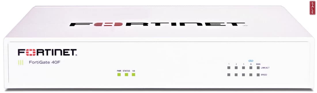 Fortinet FG-40F FortiGate 40F Series FG-40F 4 x Ports 1000Base-T + 1 x Port 1GbE RJ-45 WAN Desktop N...