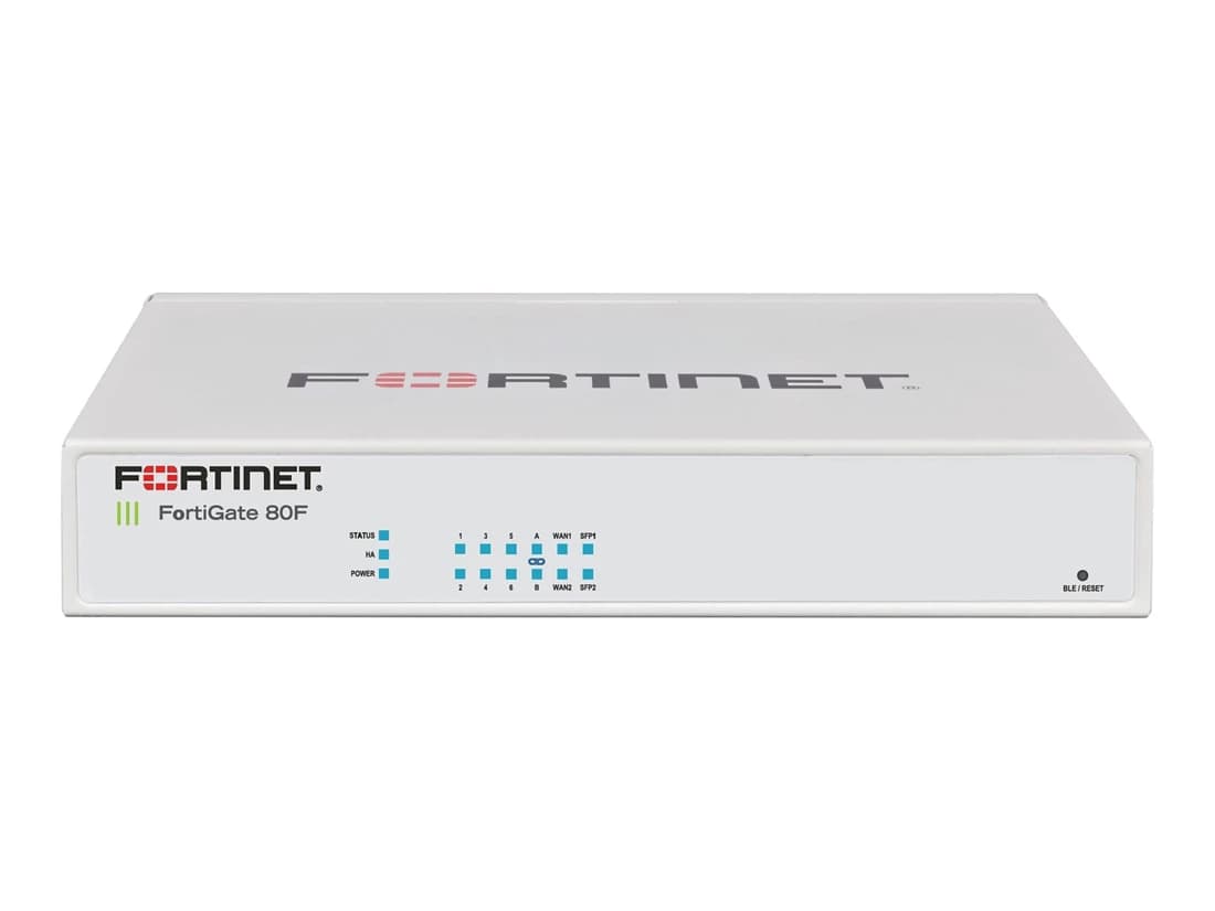 Fortinet FG-80F FortiGate 80F Series FG-80F 8 x Ports 1000Base-T + 2 x Ports SFP Shared WAN Wall-Mou...