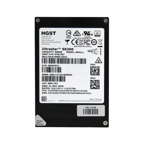 HGST SXHLLL 1.92TB 12Gb/s SAS Multi-Level Cell 2.5-inch Solid State Drive
