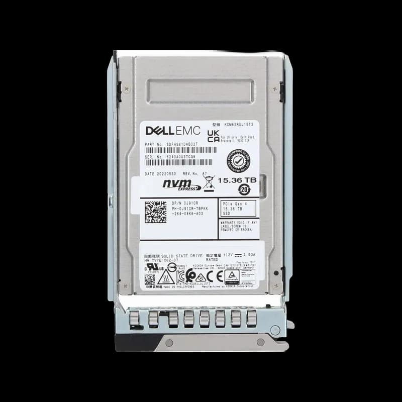 Dell J91CR 15.36TB PCIe NVMe 4.0 TLC U.3 2.5-in SSD
