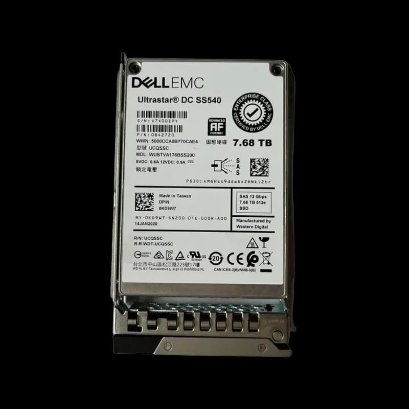 Dell KD9W7 7.68TB 12Gb/s SAS TLC 2.5-in SSD