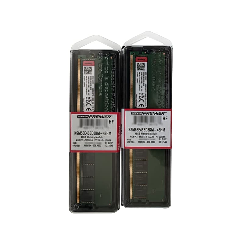 Kingston KSM56E46BD8KM-48HM 48GB DDR5-5600MHz UDIMM 2Rx8 CL46 Memory