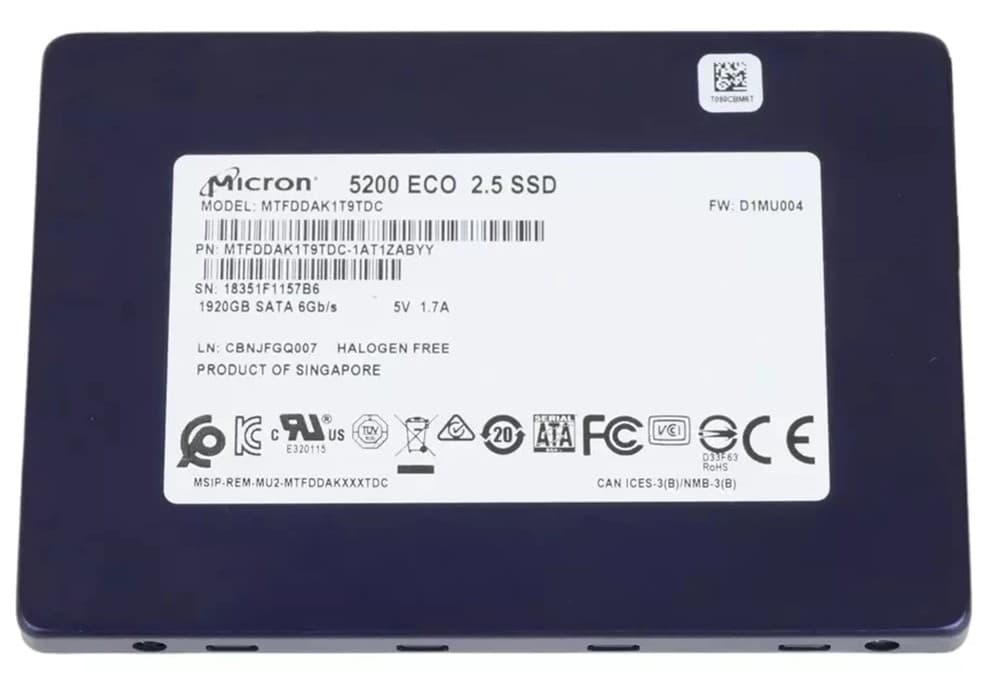 Micron MTFDDAK1T9TDC-1AT1ZA 1.92TB 6Gb/s SATA TLC 2.5-inch SSD
