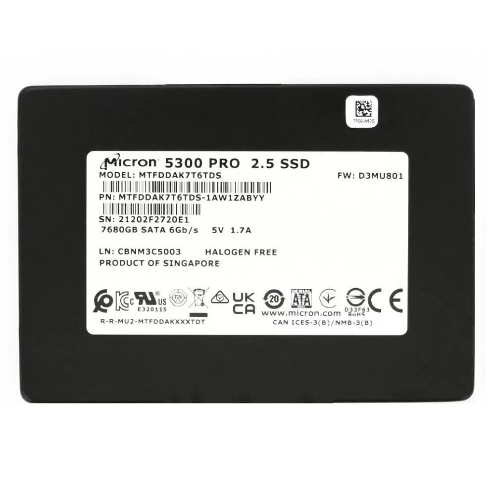 Micron MTFDDAK7T6TDS-1AW1ZABYY 7.68TB 6Gb/s SATA TLC 2.5-inch SSD