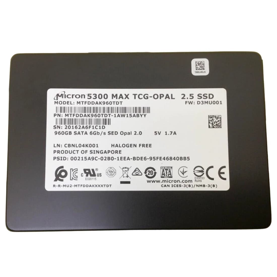 Micron MTFDDAK960TDT-1AW15ABYY 960GB 6Gb/s SATA TLC 2.5-inch SSD