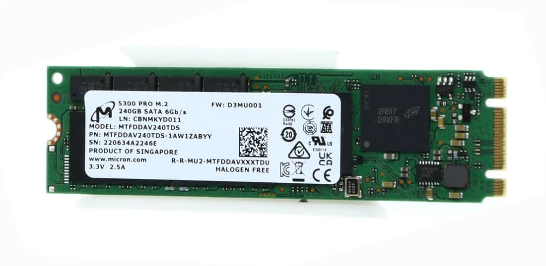 Micron MTFDDAV240TDS-1AW1ZABYYR 240GB 6Gb/s SATA TLC M.2 2280 SSD