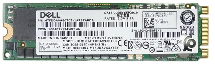 Micron MTFDDAV960TCB-1AR1ZABDA 960GB 6Gb/s SATA TLC M.2 2280 SSD