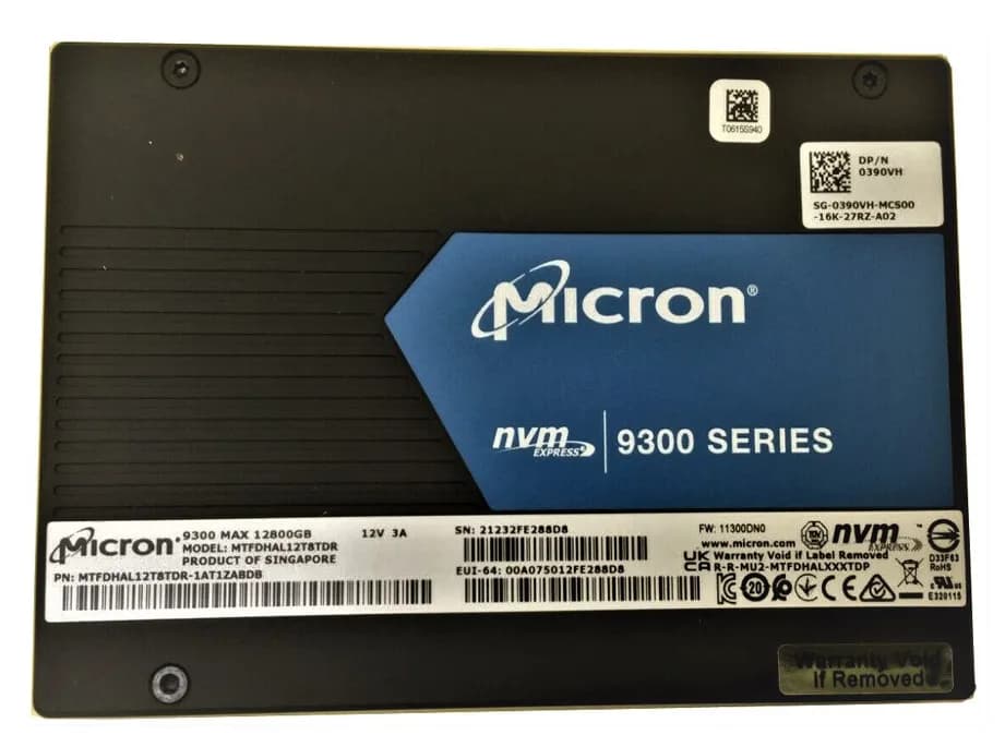 Micron MTFDHAL12T8TDR-1AT1ZABDB 3.8TB PCI Express NVMe 3.0 x4 U.2 SSD