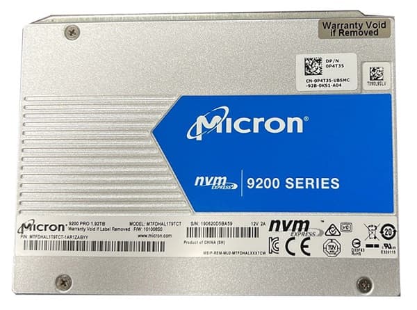 Micron MTFDHAL1T9TCT-1AR1ZABYY 1.92TB PCIE NVMe 3.0 x4 TLC U.2 SSD