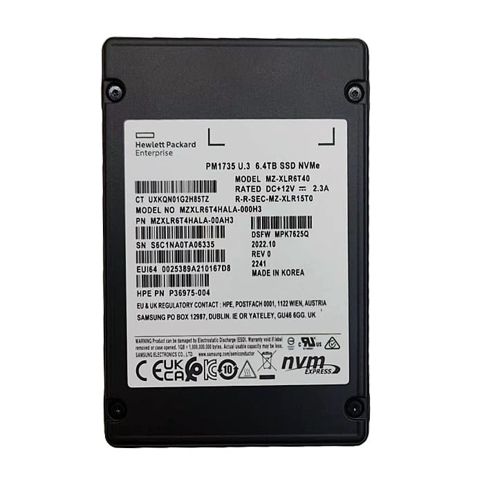 Samsung MZ-XLR6T40 6.4TB PCIe NVMe 2.5-in SSD