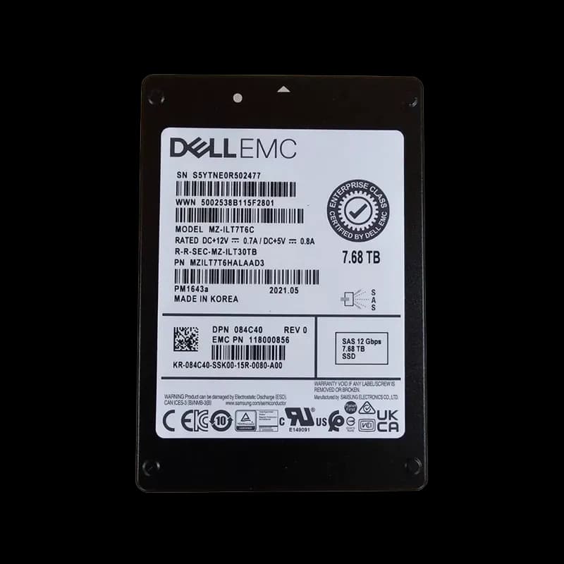 Samsung MZILT7T6HALAAD3 7.68TB SAS 12Gb/s 2.5-Inch Solid State Drive