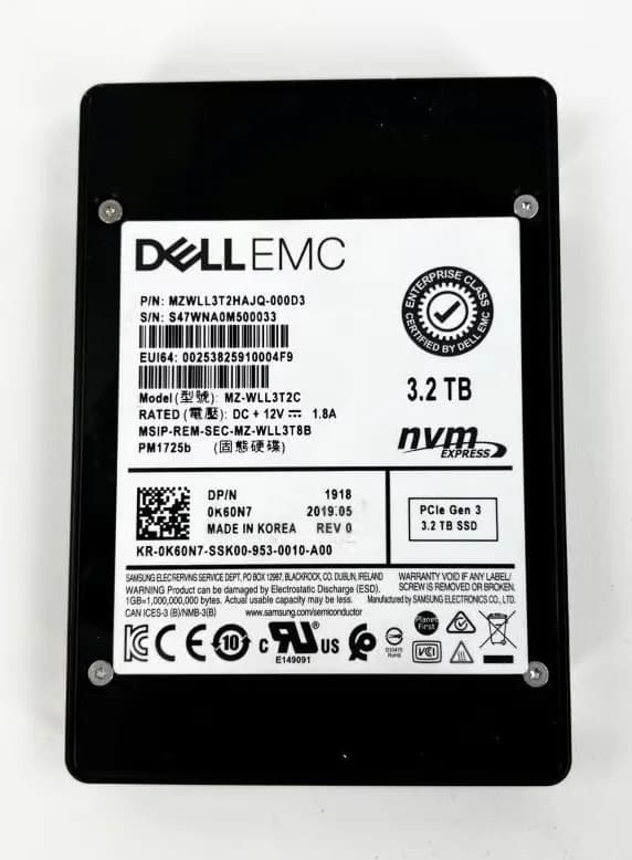 Samsung MZWLL3T2HAJQ-000D3 3.2TB PCI Express NVMe 2.5-inch SSD