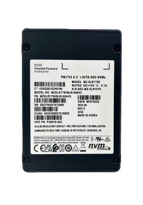 Samsung MZXLR1T9HBJR-000H3 1.92TB PCIe NVMe 2.5-In SSD