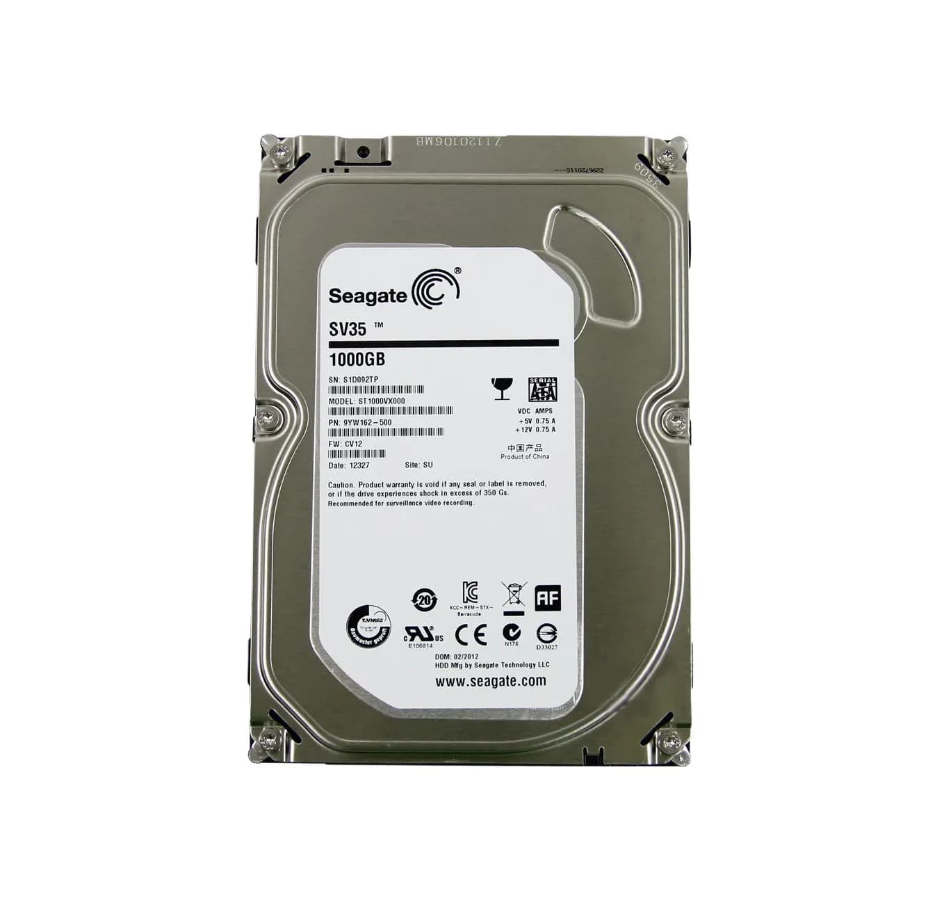 Seagate ST1000VX000 SV35 Series 1TB 7200RPM SATA 6Gb/s 64MB Cache 3.5-inch Hard Drive