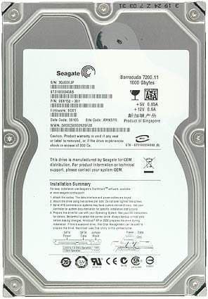 Seagate ST31000340AS 1TB 3Gb/s SATA 7200 3.5-inch 32MB Hard Drive
