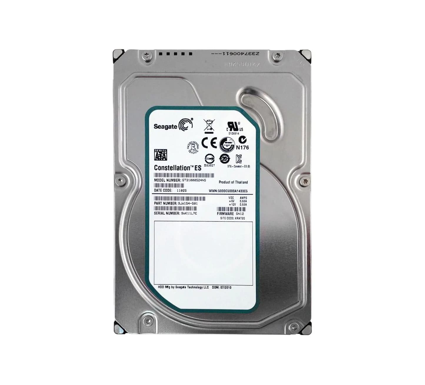 Seagate ST31000524NS 1TB 3Gb/s SATA 7200 3.5-inch 32MB Hard Drive
