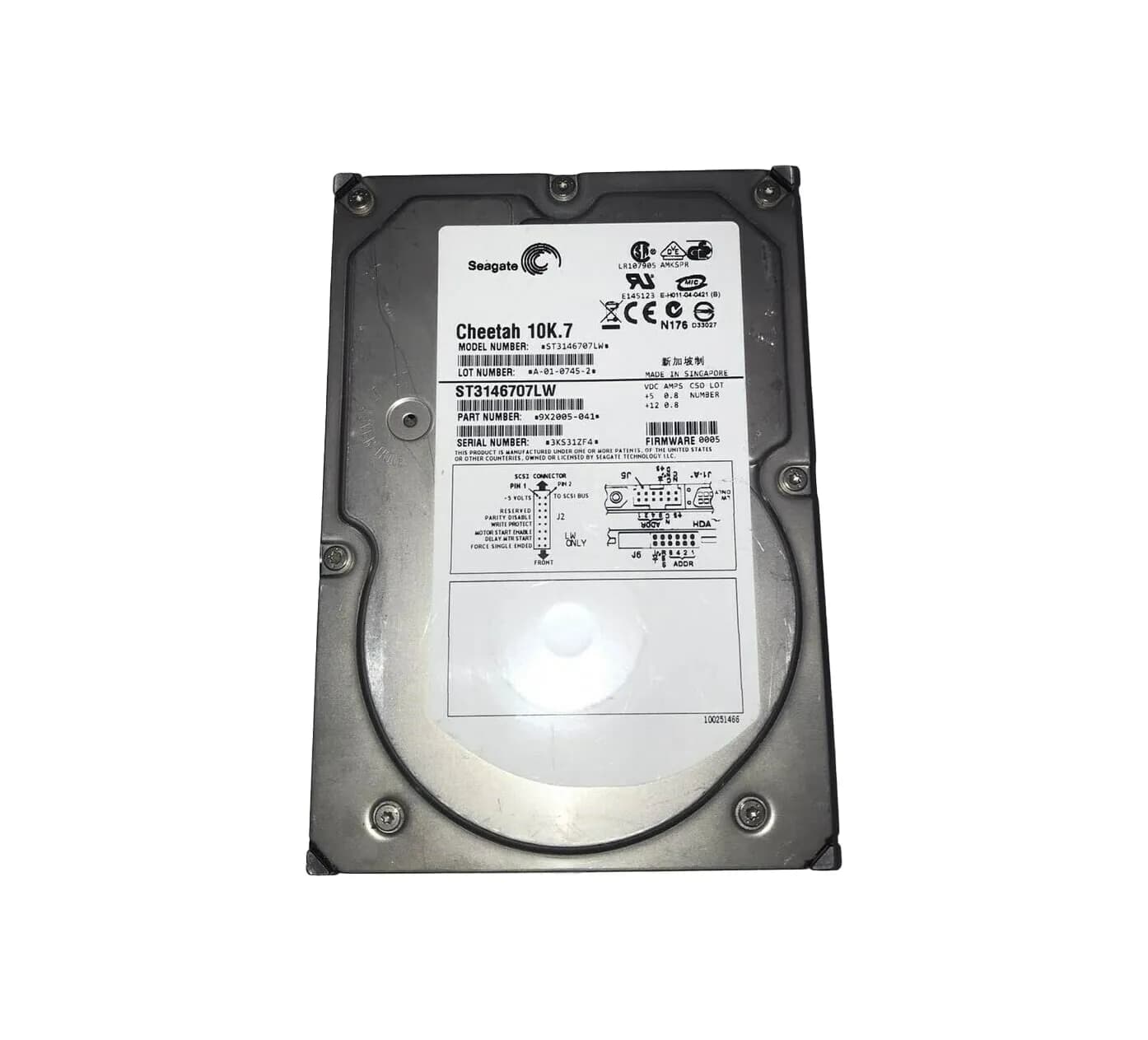 Seagate ST3146707LW 146GB Ultra-320 SCSI 10000 3.5-in 8MB Hard Drive