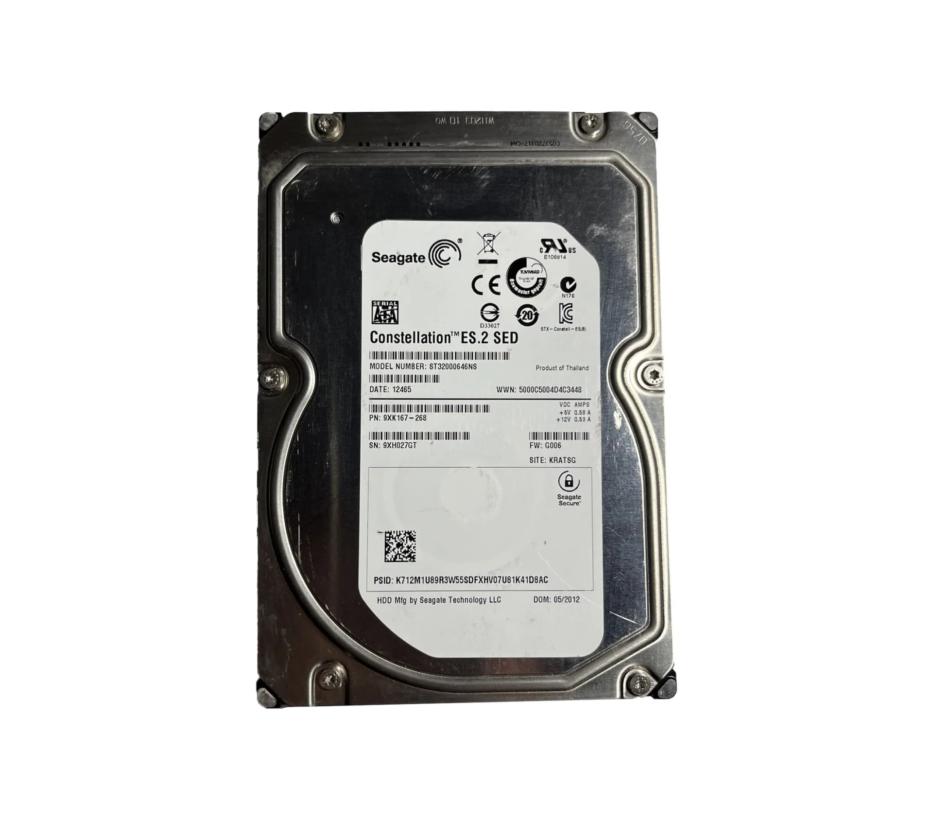Seagate ST32000646NS 2TB 7200RPM SATA 6Gb/s 3.5-inch Hard Drive