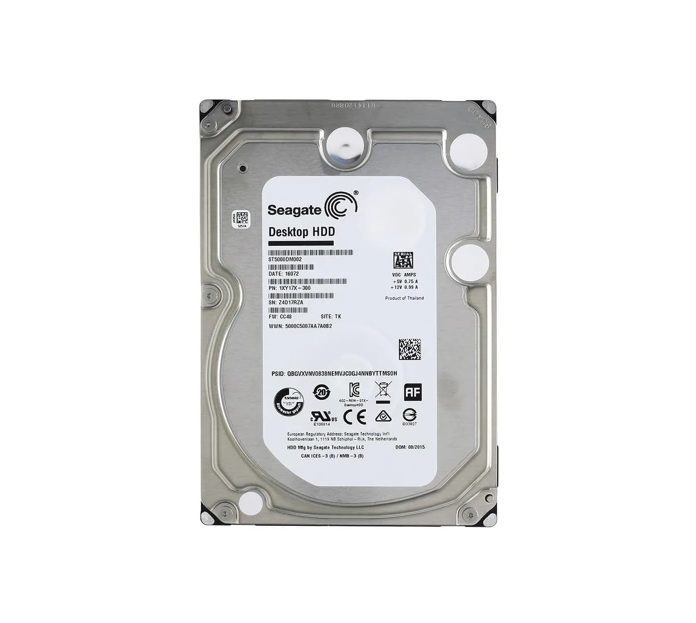 Seagate ST5000DM002 Desktop 5TB 5900RPM SATA 6Gb/s 128MB Cache 3.5-inch Hard Drive
