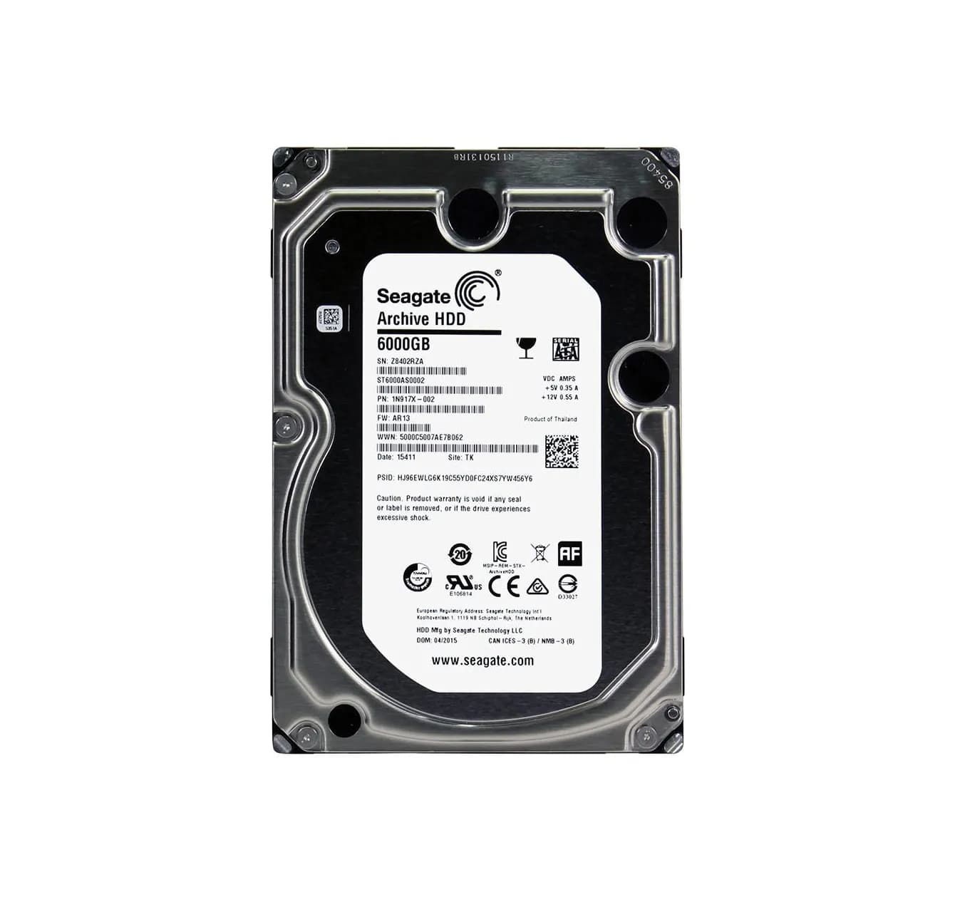 Seagate ST6000AS0002 6TB 6Gb/s SATA 5900 3.5-inch 128MB Hard Drive