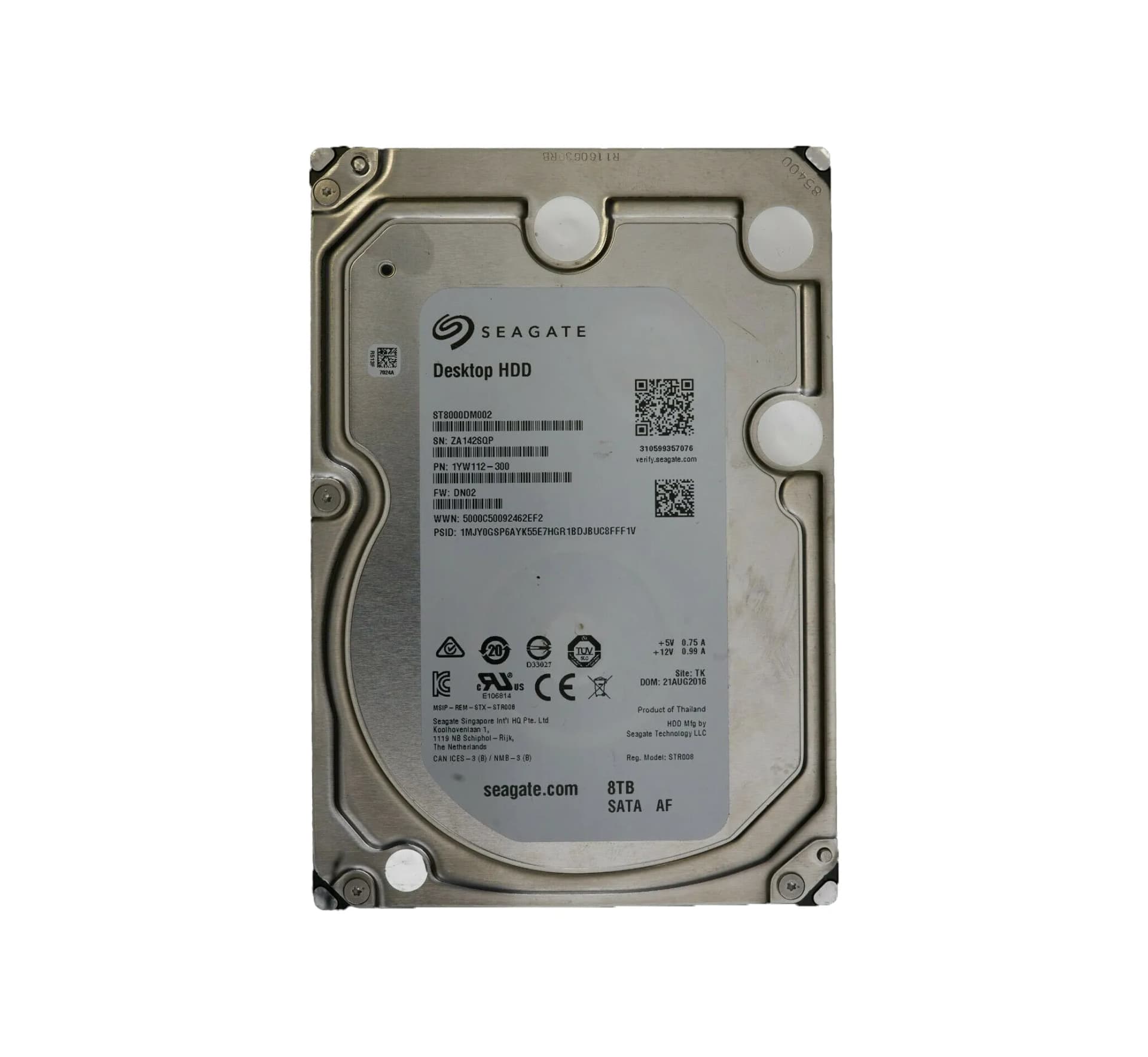 Seagate ST8000DM002 8TB 6Gb/s SATA 7200 3.5-inch 256MB Hard Drive