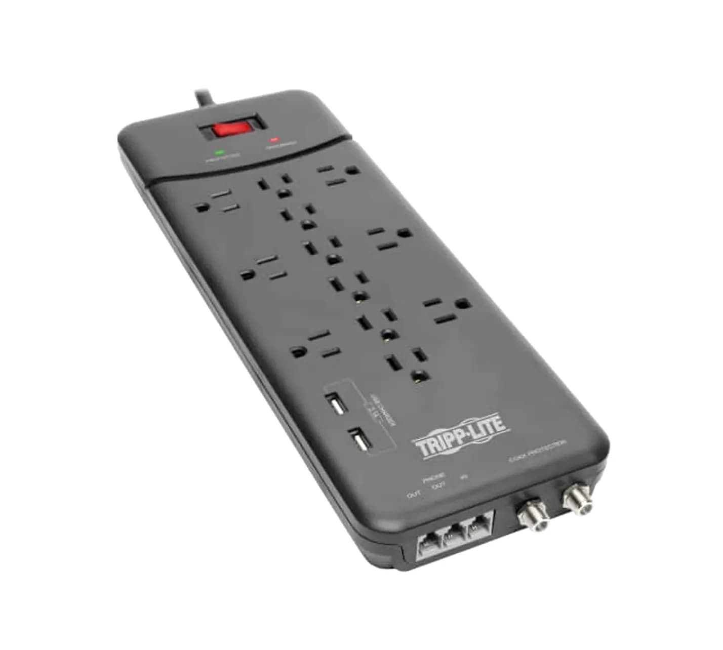 Tripp TLP128TTUSBB Lite 1800VA 120V 15A 2- 12-Outlets Surge Protector