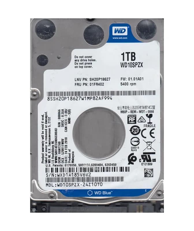 Western WD10SPZX Digital 1TB 6Gb/s SATA 5400 2.5-in 128MB Hard Drive