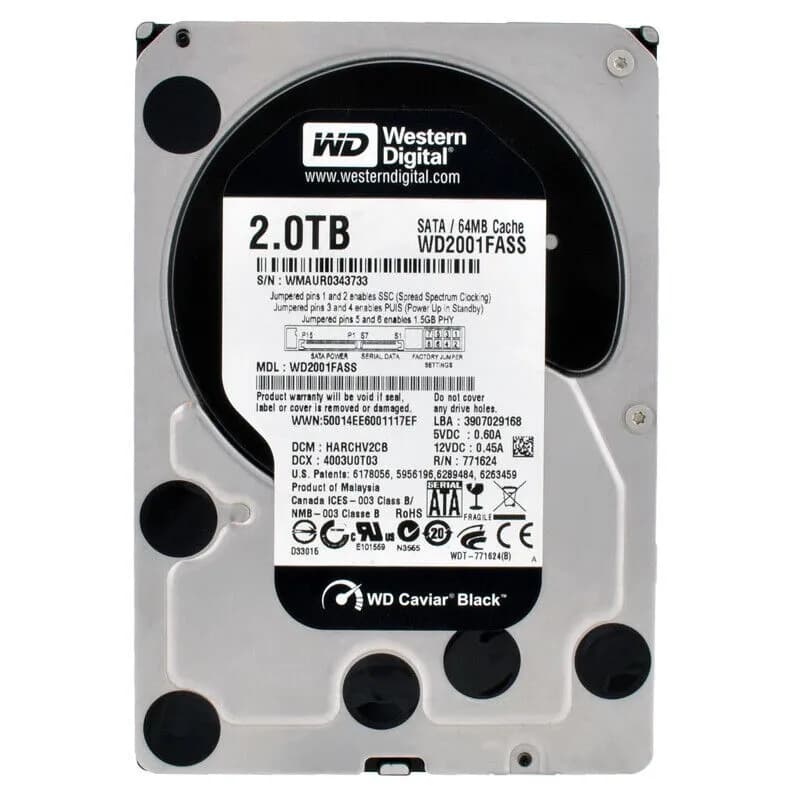 Western WD2001FASS Digital 2TB 3Gb/s SATA 7200 3.5-in 64MB Hard Drive