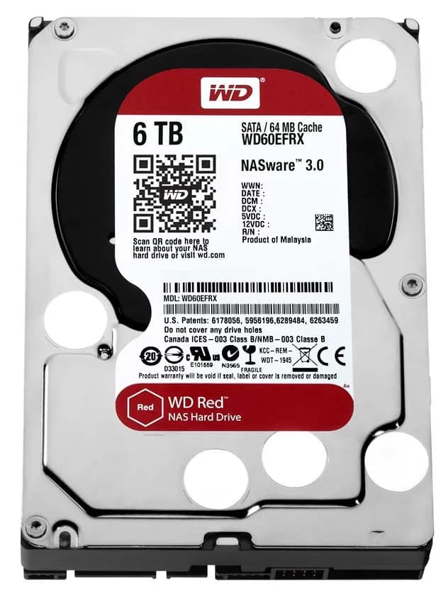 Western WD60EFRX Digital 6TB 6Gb/s SATA 5400 3.5-in 64MB Hard Drive