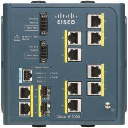 Cisco Industrial Ethernet 3000 Series - Switch - L2+ - managed - 8 x 10/100 + 2 x combo Gigabit SFP - DIN rail mountable - refurbished