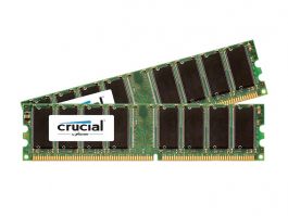 CT566284 - Crucial 1GB Kit (2 x 512MB) DDR-400MHz PC3200 non-ECC Unbuffered CL3 184-Pin DIMM Memory Upgrade for Supermicro SuperServer 5013C-M