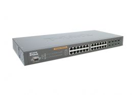 DGS-3324SR - D-Link 24-Port 10/100/1000 + 4 Combo SFP 10gig Stacking Switch