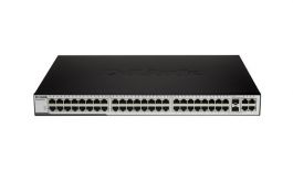 DGS-3420-52T - D-Link 81W 48-Port 176Gbps 10/100/1000Base-T Managed Stackable Gigabit Ethernet Switch with 4 10-Gigabit SFP+ Ports Rack Mountable