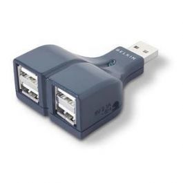 F5U218-MOB - Belkin USB 2.0 4-Port Thumb Hub - 4 x 4-pin Type A USB 2.0 External 1 x 4-pin Type A USB 2.0 External - External