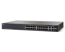 SRW224G4-K9-NA - Cisco Small Business 300 24-Port 24 x 10/100Base-TX + 2 x 10/100/1000Base-T + 2 x Combo mini-GBIC Managed Switch
