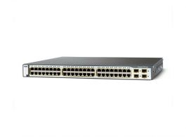 WS-C3750G-48PS-S - Cisco Catalyst 3750 48-Ports 10/100/1000T + 4 x SFP PoE Layer3 1U Rack Mountable Stackable Manageable Switch