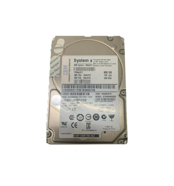 00AJ071 - IBM 900GB 10000RPM SAS 6Gb/s Hot Swappable 2.5-Inch Hard Drive for x3550 M5