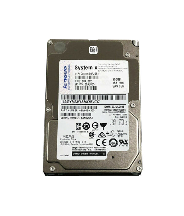 00AJ081 - IBM 300GB 15000RPM SAS 6.0Gb/s Hot Swapable 2.5-inch G3 Hard Drive