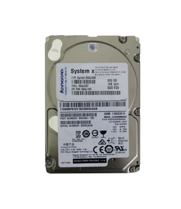 00AJ096 - IBM 300GB 10000RPM SAS 6Gb/s Hot-Swappable 2.5-Inch Hard Drive
