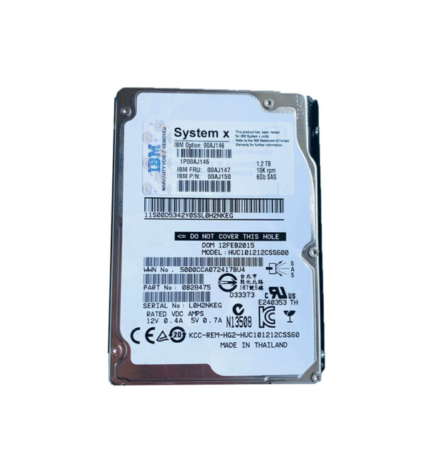 00AJ147 - IBM 1.2TB 10000RPM SAS 6Gb/s Hot Swappable 2.5-Inch Hard Drive