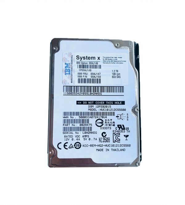 00AJ150 - IBM 1.2TB 10000RPM SAS 6Gb/s 2.5-Inch Hard Drive