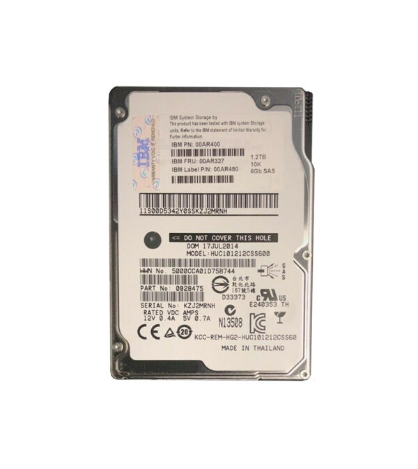 00AR400 - IBM 1.2TB 10000RPM SAS 6Gb/s 64MB Cache 2.5-Inch Hard Drive for Storwize V7000 Gen2