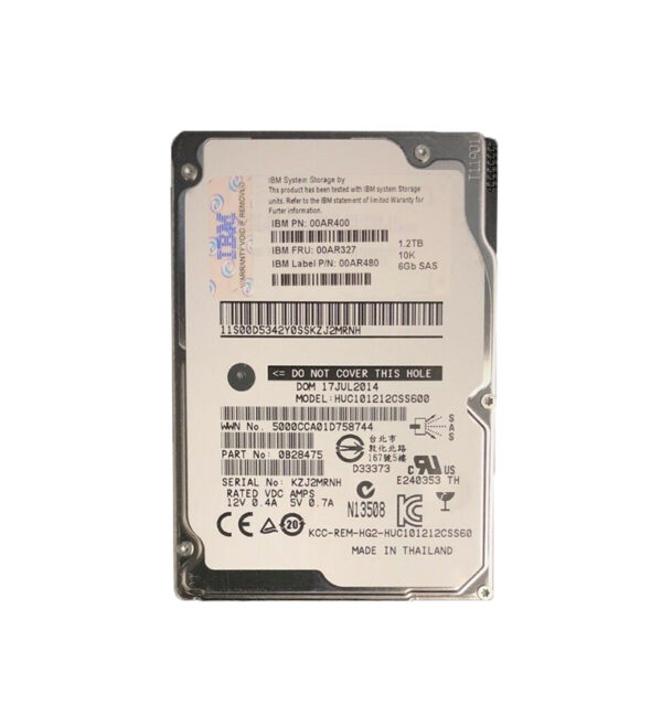 00AR480 - IBM 1.2TB 10000RPM SAS 6Gb/s 2.5-Inch Hard Drive