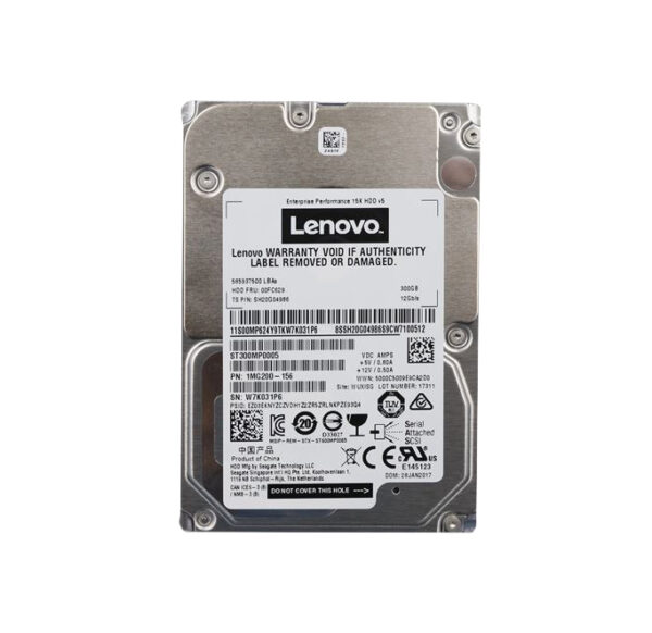 00FC629 - Lenovo 300GB 15000RPM SAS 12Gb/s 3.5-inch Hot-swap Enterprise Hard Drive for ThinkServer Gen 5